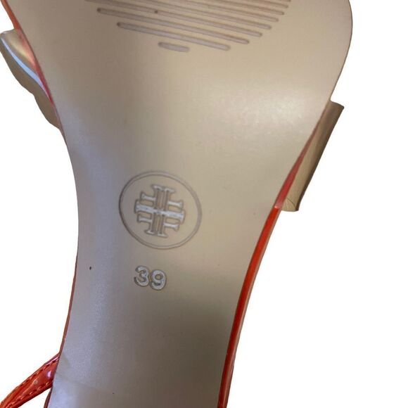 Femme LA Gia Revolve Heel Nude Patent & PVC (Tangerine) Size 39 or 8 NEW - Picture 8 of 9